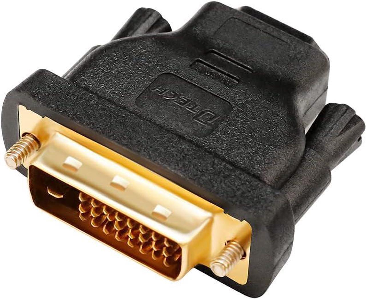 DTech DVI Male to HDMI Female Adapter Bi-Directional DVI-D Port Converter