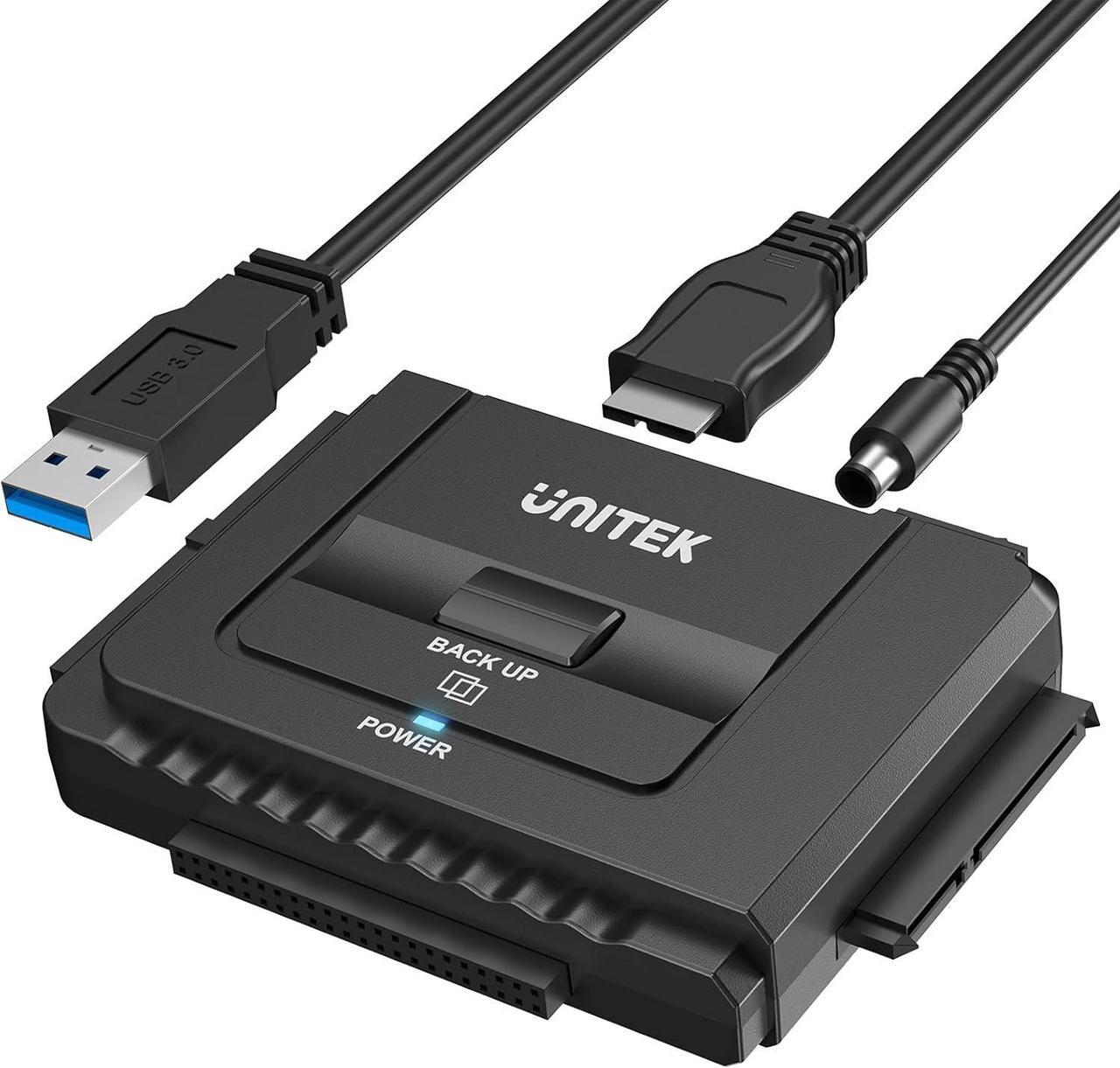 Main image of USB 3.0 to IDE and SATA Converter External Hard Drive Adapter Kit for Universal 2.5/3.5 HDD/SSD Hard Drive Disk, One Touch Backup Function, Included 12V/2A Power Adapter