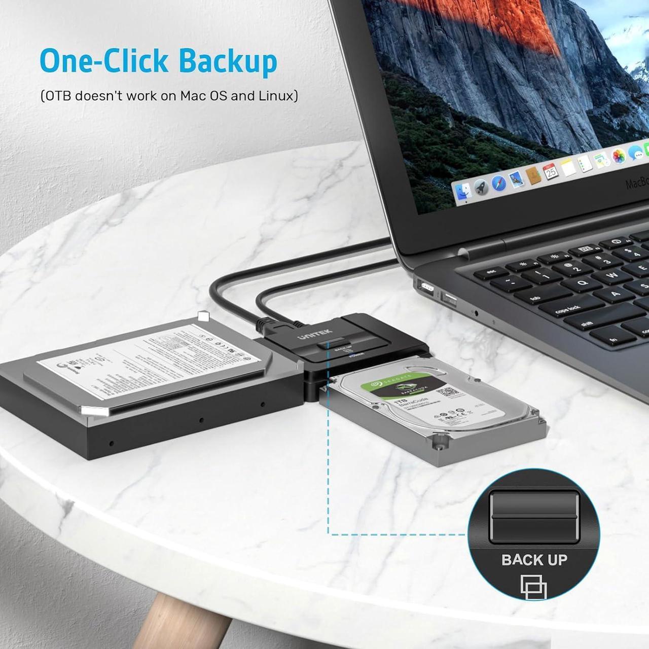 Alt view image 3 of 6 - USB 3.0 to IDE and SATA Converter External Hard Drive Adapter Kit for Universal 2.5/3.5 HDD/SSD Hard Drive Disk, One Touch Backup Function, Included 12V/2A Power Adapter