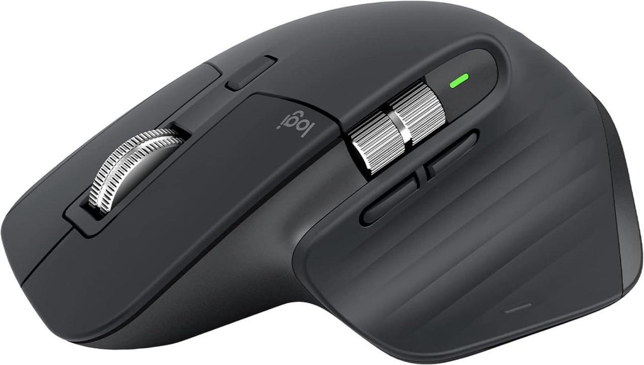 MX Master 3S - Wireless Performance Mouse, Ergo, 8K DPI, Track on Glass, Quiet Clicks, USB-C, Bluetooth, Windows, Linux, Chrome - Graphite