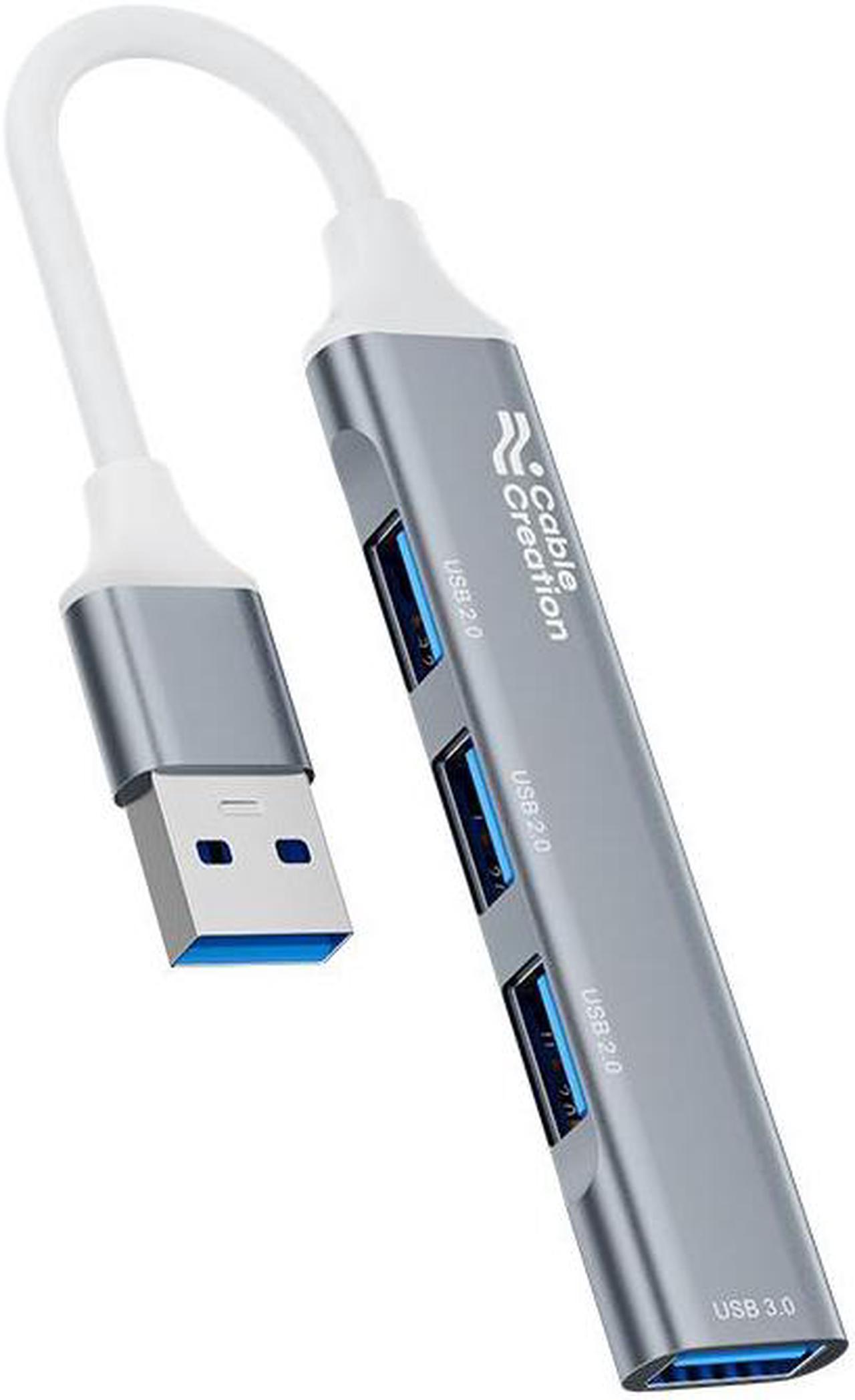 USB Hub, USB 3.0X1 USB 2.0X3  Hub Aluminum Alloy Ultra Slim USB Splitter, Portable 4 Port USB Extender, USB Hub for Laptop, PC, MacBook, iMac, Surface Pro, Mac Pro, Flash Drive, XPS