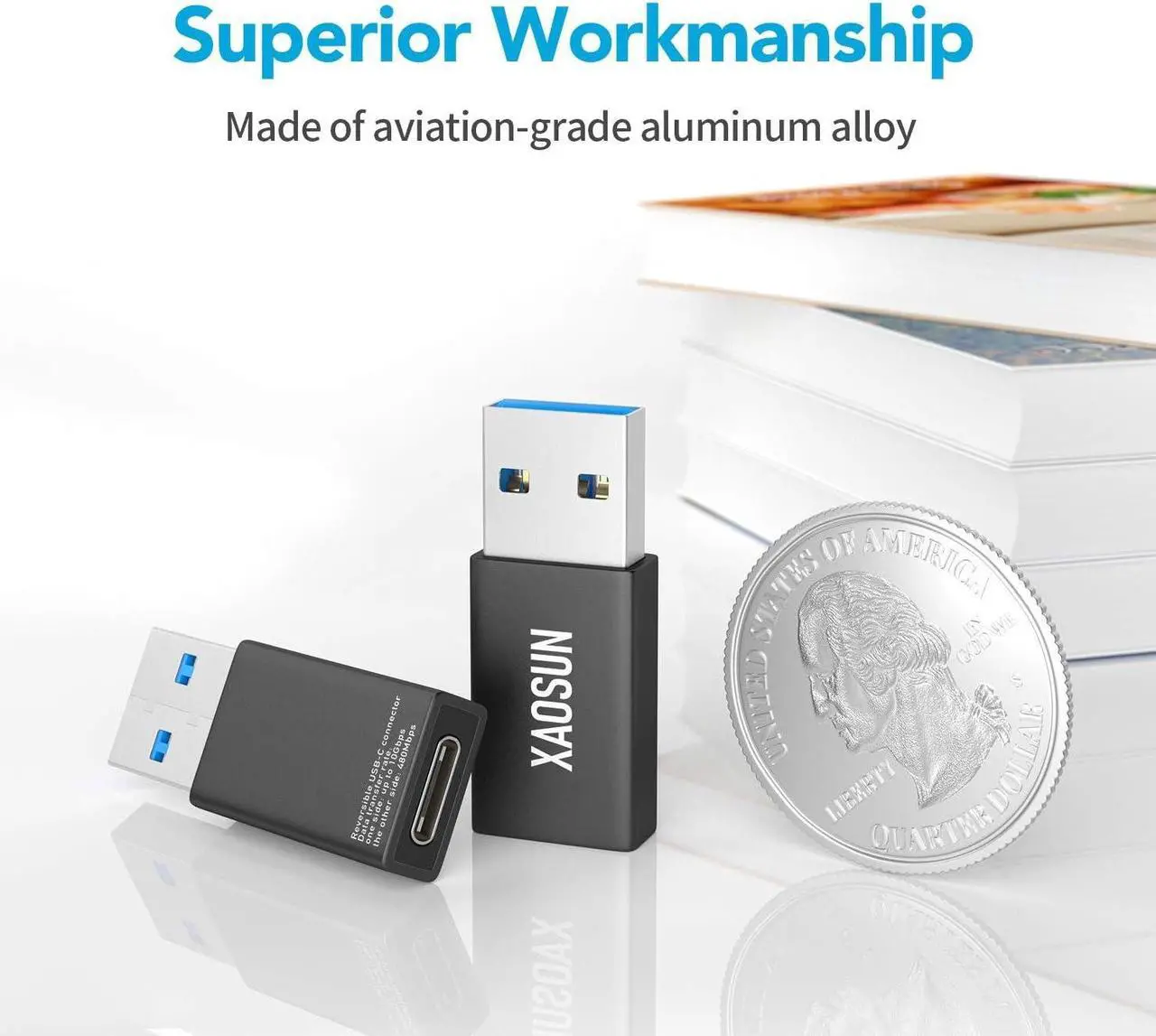 Alt view image 3 of 7 - USB C Female to USB Male Adapter (2-Pack), 3.1 USB A to C Adapter, One-Sided SuperSpeed Data Sync & 60W Fast Charging For iphone 15 Plus Pro Max, Laptop, Charger, Quest Link, etc