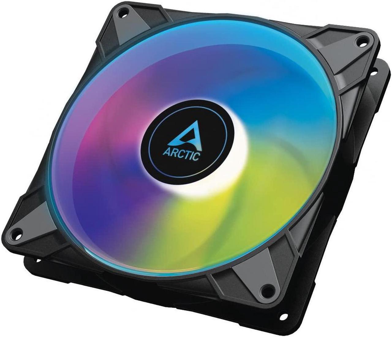 ARCTIC P14 PWM PST A-RGB - PC Fan, 140mm PWM Case Fan, Optimised for Static Pressure, Semi-Passive: 2001900 RPM (0 RPM <5%), 5V 3 Pin A-RGB LED, Single Fan - Black