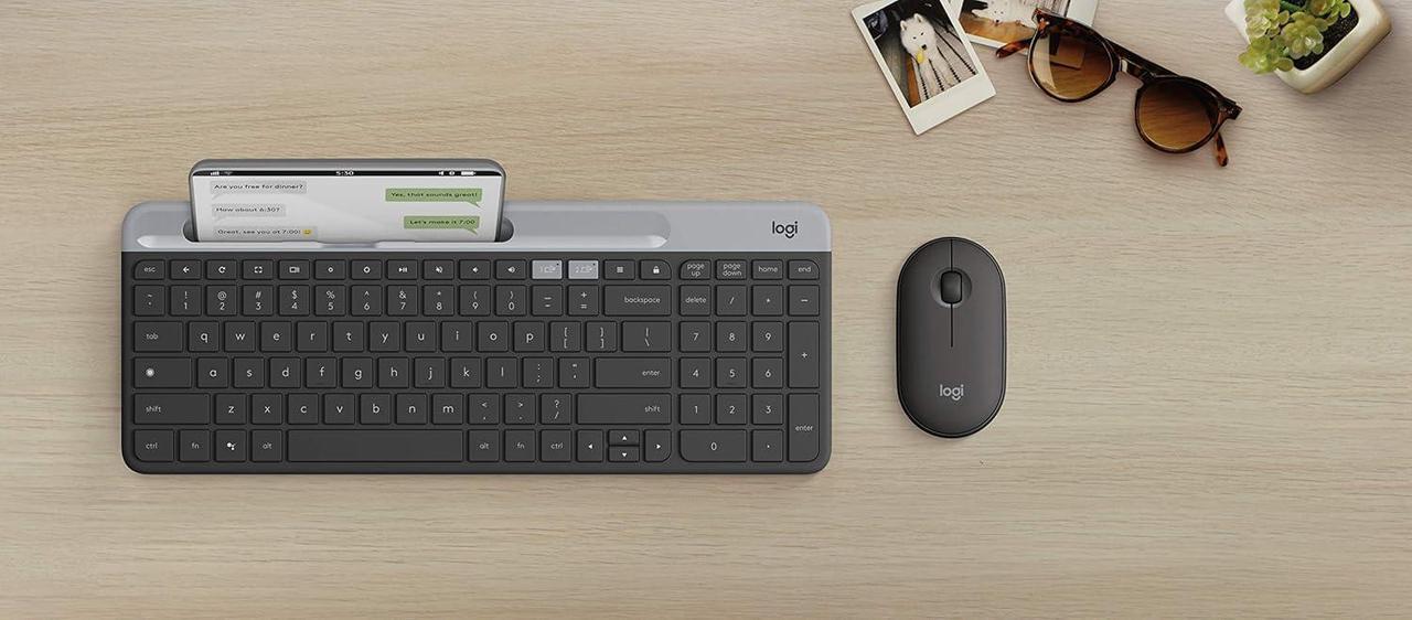 Alt view image 4 of 5 - K580 Slim Multi-Device Wireless Keyboard for Chrome OS - Bluetooth/USB Receiver, Easy Switch, 24 Month Battery, Desktop, Tablet, Smartphone, Laptop Compatible