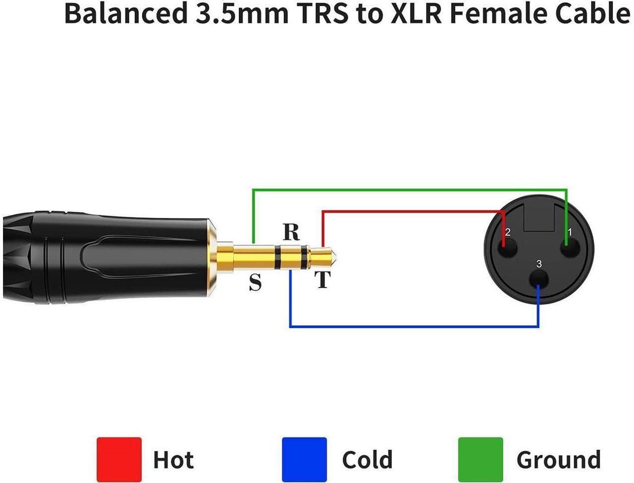 Alt view image 2 of 7 - 3.5mm (1/8 Inch) Stereo Male to XLR Female Cable, 6 Feet/Black