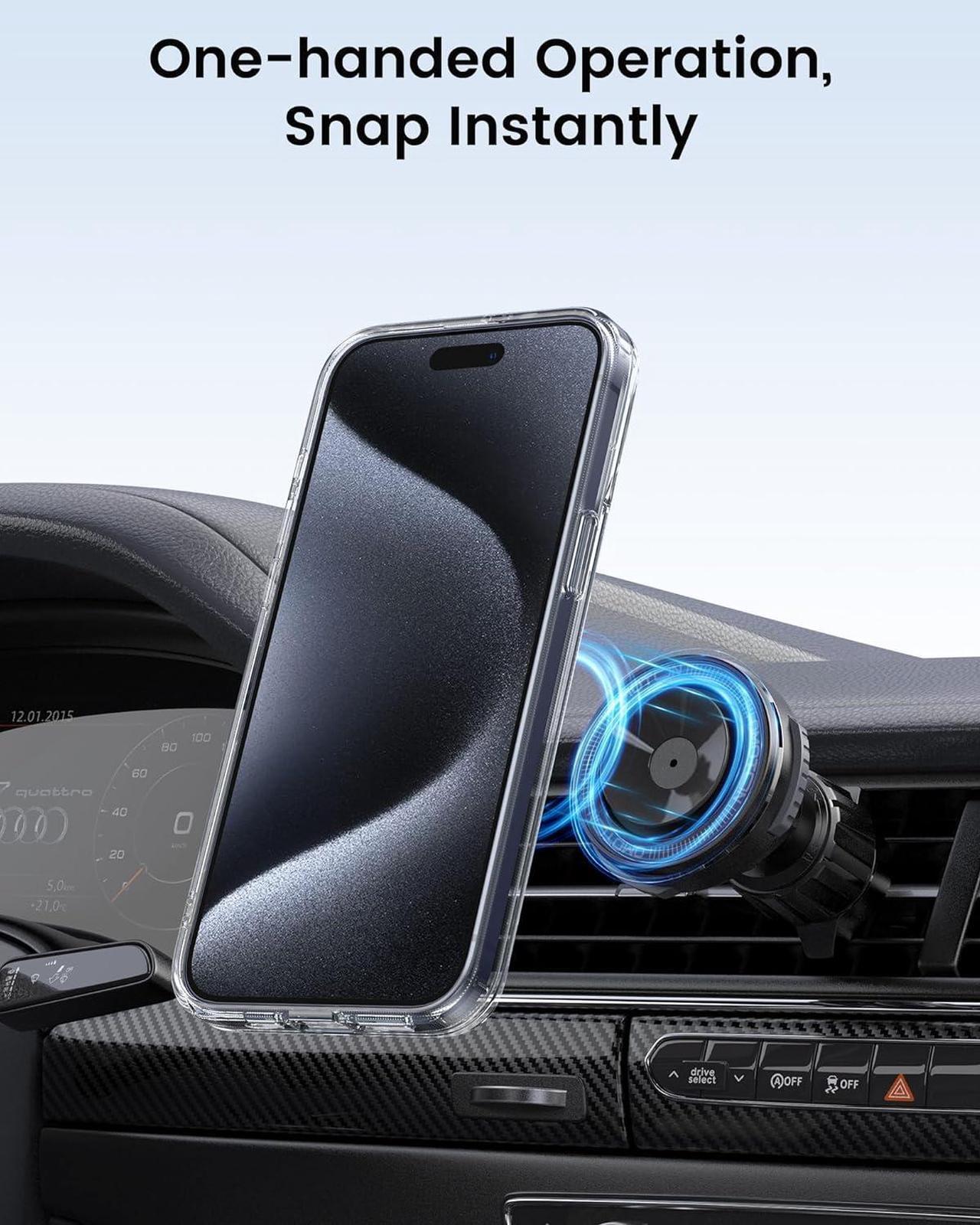 Alt view image 4 of 7 - 360°Rotatable Magnetic Ring Stand for iPhone 15 Pro Max Case[Compatible with Mag-Safe][Anti-Yellow] [Military-Grade Protection] Outdoor Shockproof TPU+PC Case for iPhone 15 Pro Max 6.7",Clear