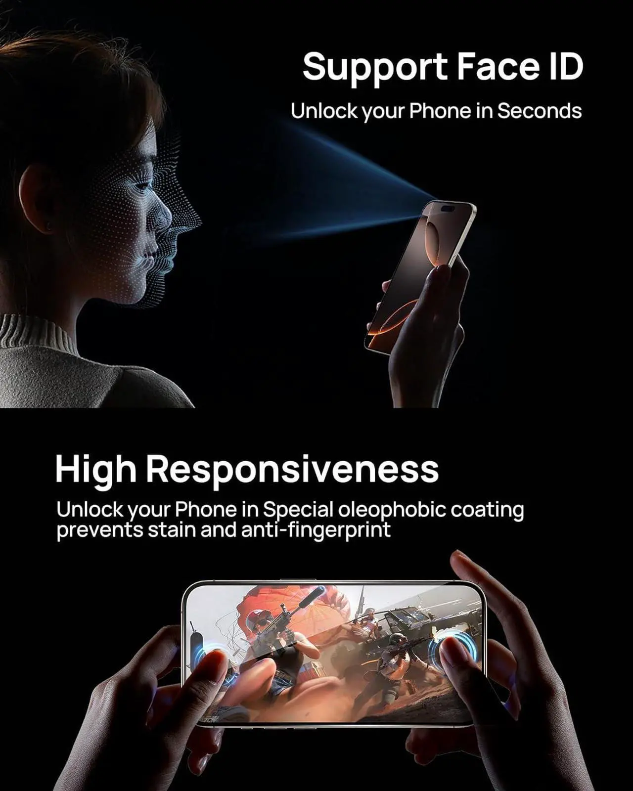 Alt view image 3 of 7 - Screen Protector for iPhone 16 Pro Max 6.9" with Camera Lens Protector[High Transparency][9H Tempered Glass][No Bubble][Auto-Alignment][Anti-scatch][Case Friendly][Full Coverage], 2+2 pack