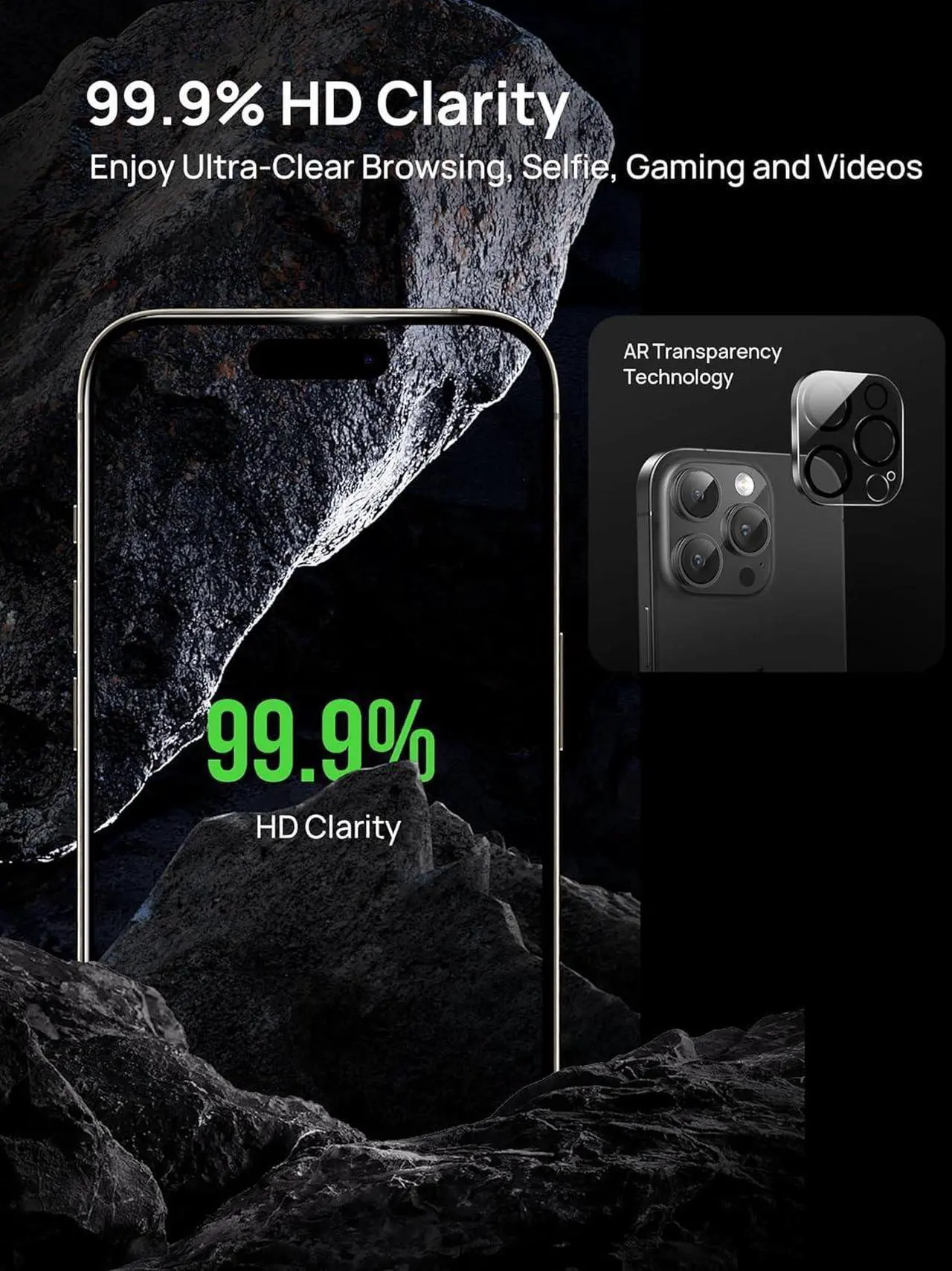 Alt view image 5 of 7 - Screen Protector for iPhone 16 Pro Max 6.9" with Camera Lens Protector[High Transparency][9H Tempered Glass][No Bubble][Auto-Alignment][Anti-scatch][Case Friendly][Full Coverage], 2+2 pack