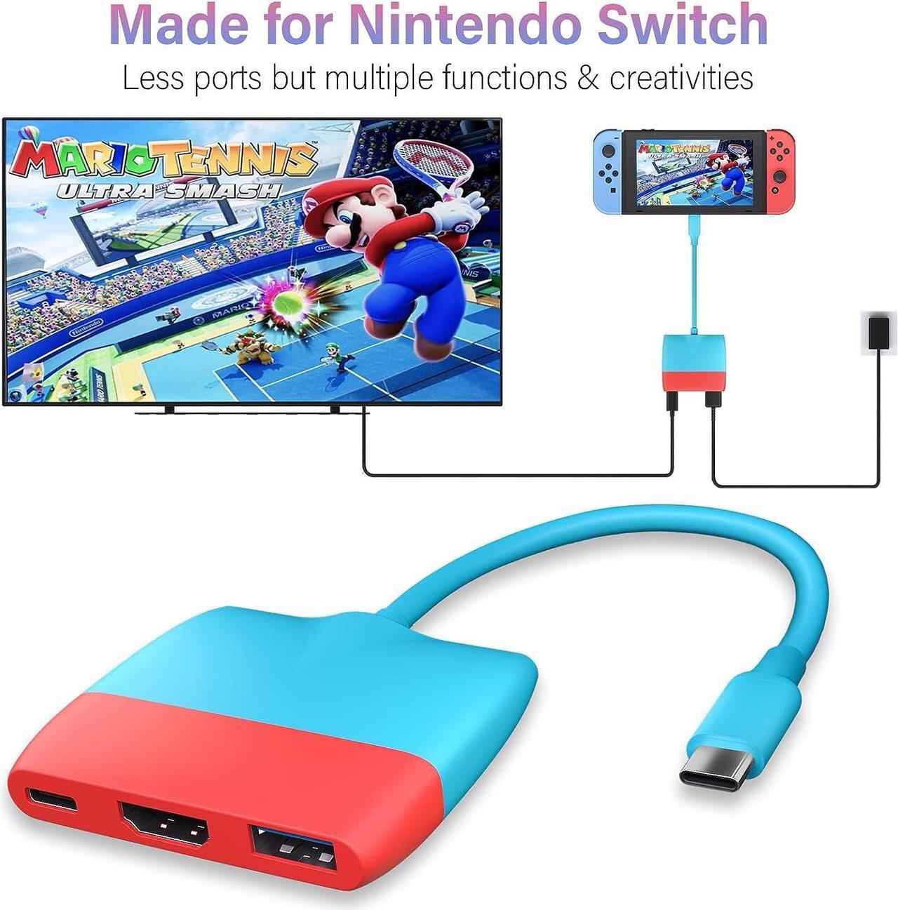 Alt view image 7 of 7 - USB C to HDMI Adapter for Nintendo Switch/Switch OLED/MacBook Pro Air/iPad Pro/Android Phone, USBC to 4K HDMI Output Multiport Converter Adaptor for Switch Dock Replacement