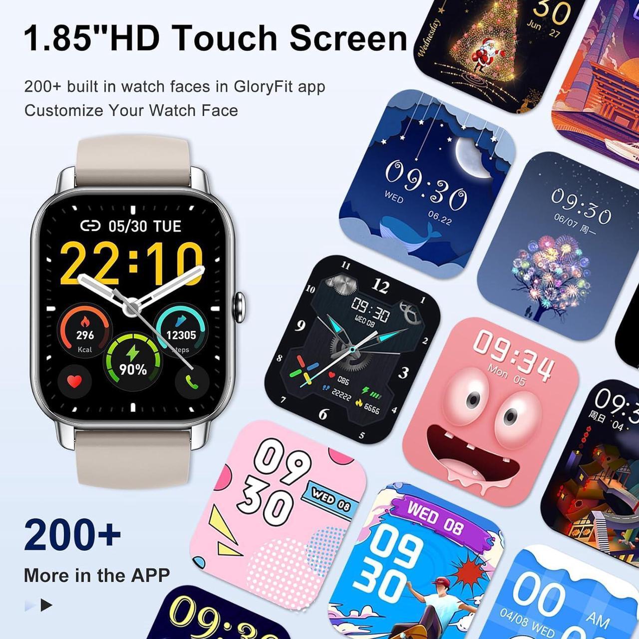 Alt view image 2 of 7 - Smart Watch (Answer/Make Calls), 1.85" Smart Watches for Men Women 110+ Sport Modes Fitness Tracker with Sleep Heart Rate Monitor, Pedometer, IP68 Waterproof Fitness Watch for iOS Android Smart Watch