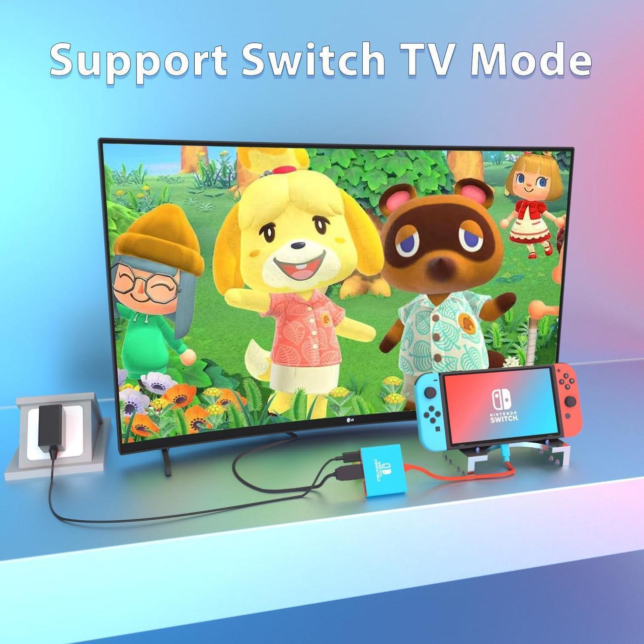 Alt view image 3 of 6 - Switch Dock for Nintendo Switch Docking Station, Portable Switch TV Adapter Support 4K/60HZ Switch TV Dock Mode Compatible Steam Deck/Nintendo Switch OLED, Switch Travel Dock with HDMI2.0 USB3.0 Port
