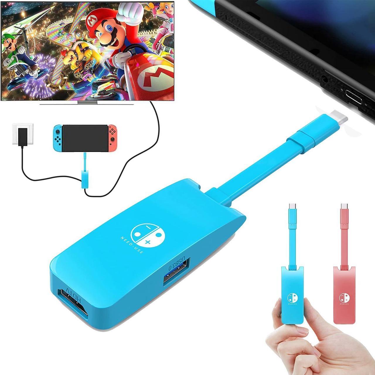 Main image of Switch HDMI Dock Adapter Compatible with Nintendo Switch/Switch OLED, Mini Portable USB-C to 4K HDMI USB Port TV Dock Charging Docking Station Base Adapter Hub for Travel Laptop Tablet Phone