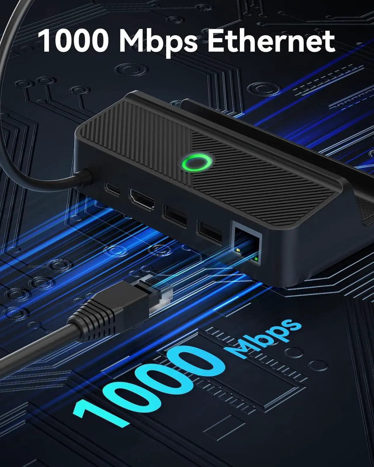 Alt view image 6 of 6 - Steam Deck Dock with LEDs, 5-in-1 Steam Dock with Gigabit Ethernet, HD 2.0, 2 USB-A, 100W Full Speed Charging Port, Steam Deck Accessory Dock