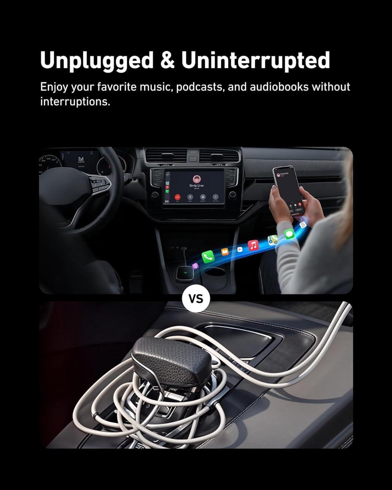 Alt view image 2 of 6 - Wireless Carplay Adapter, 2-in-1 CarPlay Wireless Adapter and Android Auto Wireless Adapter, 2024 Upgraded Auto-connect and Low Latency Wireless Car Play Dongle for Apple iPhone IOS10+ and Android 10+