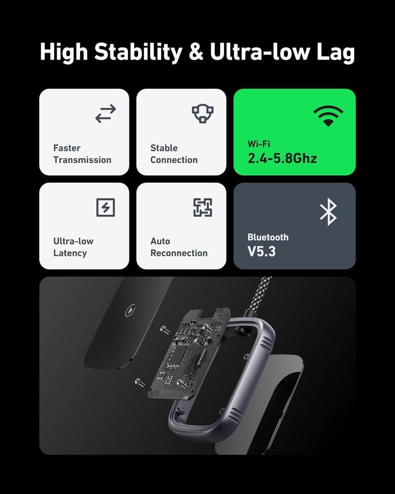 Alt view image 3 of 6 - Wireless Carplay Adapter, 2-in-1 CarPlay Wireless Adapter and Android Auto Wireless Adapter, 2024 Upgraded Auto-connect and Low Latency Wireless Car Play Dongle for Apple iPhone IOS10+ and Android 10+