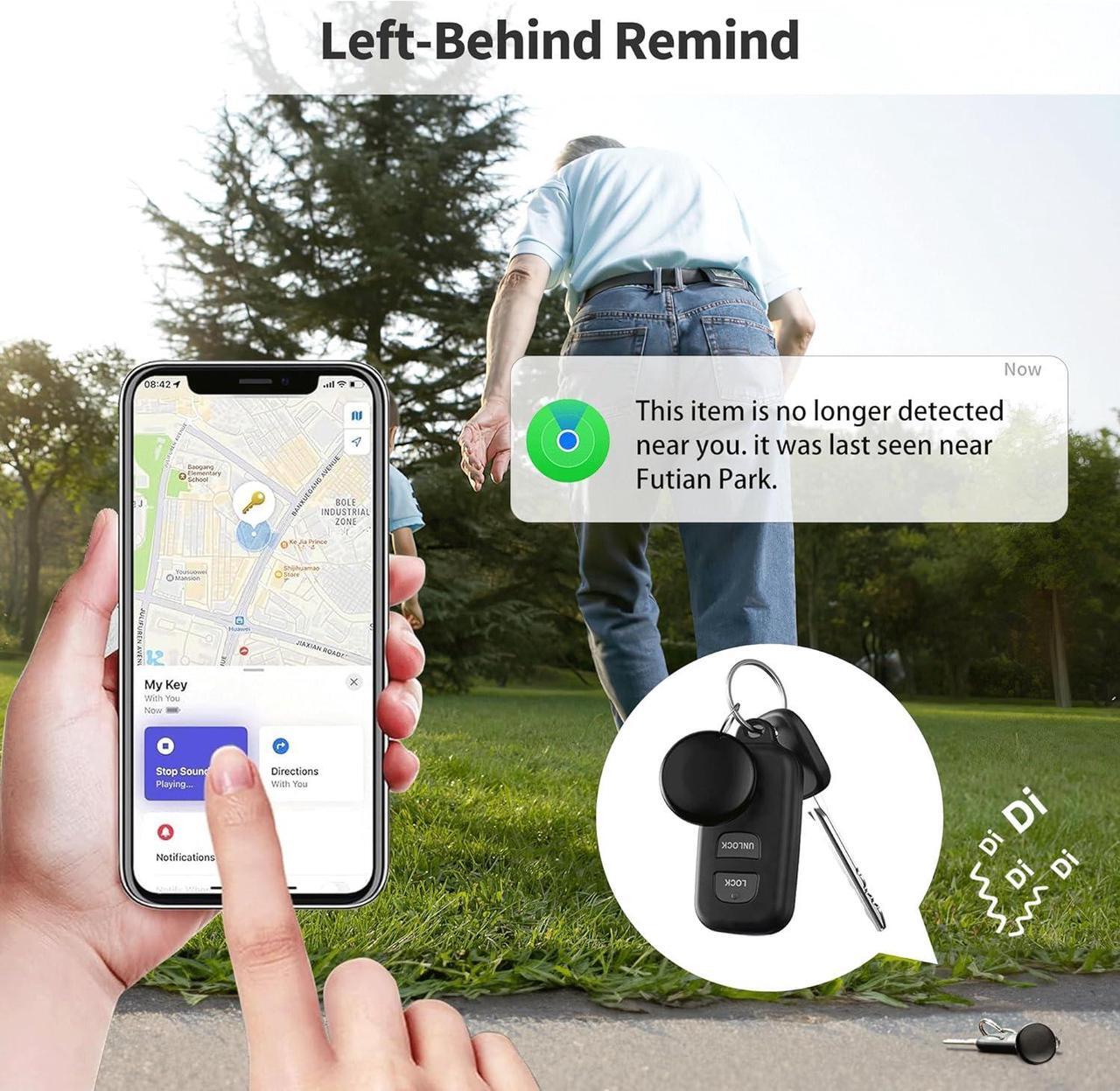 Alt view image 5 of 7 - Air Tags-4 Pack Tracker Tag works with Apple Find My (iOS only) smart tag item finder for keys, luggage, backpacks and more!