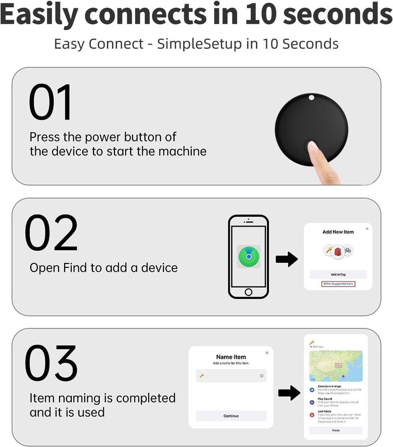 Alt view image 7 of 7 - Air Tags-4 Pack Tracker Tag works with Apple Find My (iOS only) smart tag item finder for keys, luggage, backpacks and more!
