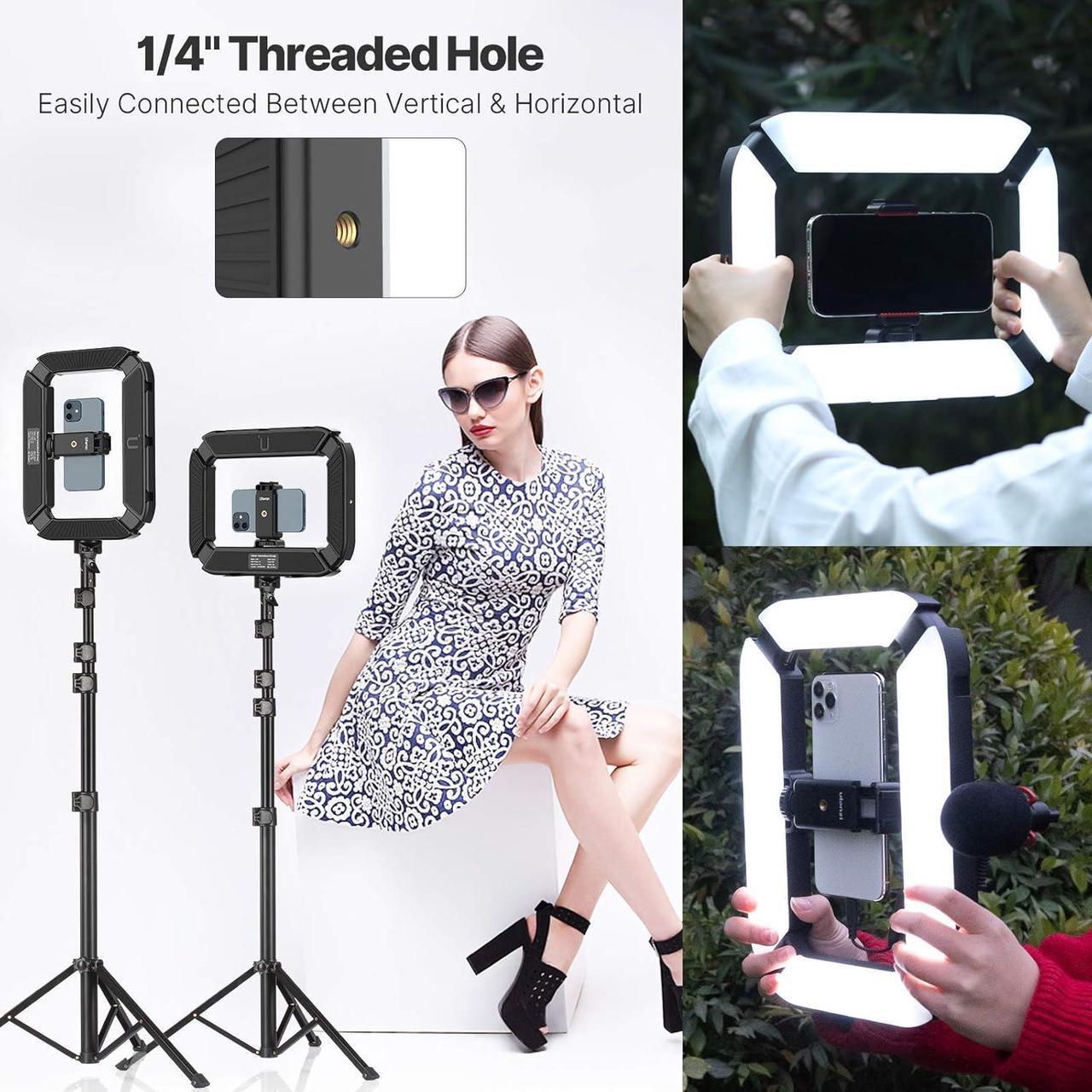 Alt view image 5 of 7 - Smartphone Video Device , Handheld LED Ring Light Selfie Light Mobile Video Stabilizer for Cameras, Smartphones, Sports Cameras, YouTube, Settings, Filmmaking, Makeup, Video Blogging