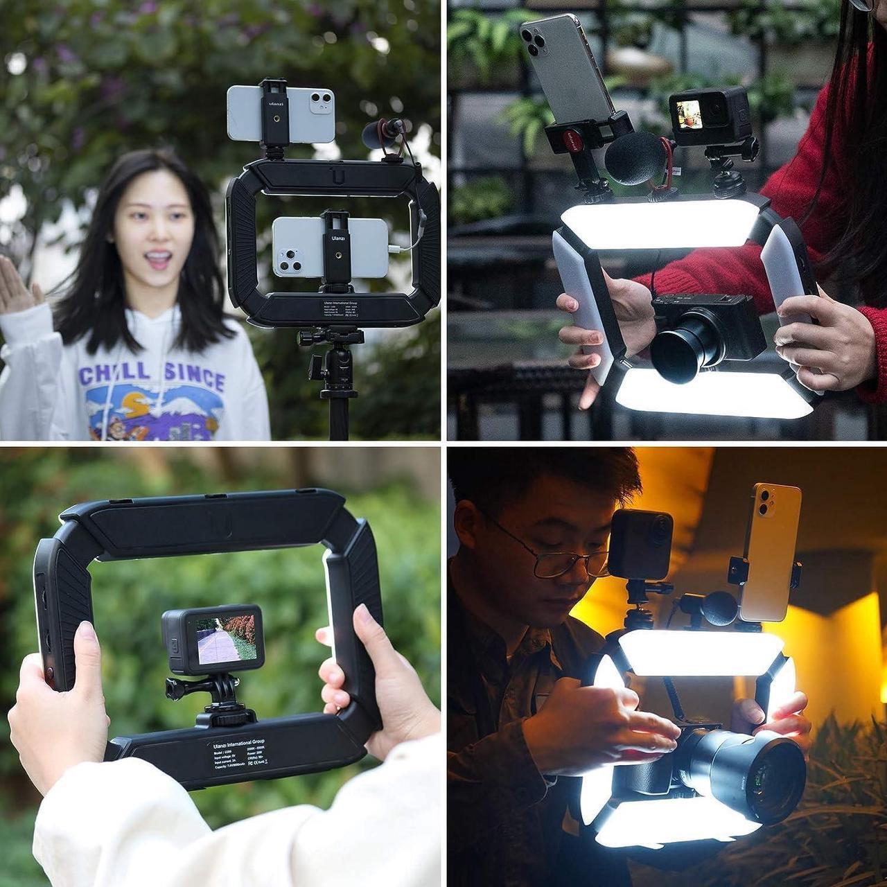 Alt view image 6 of 7 - Smartphone Video Device , Handheld LED Ring Light Selfie Light Mobile Video Stabilizer for Cameras, Smartphones, Sports Cameras, YouTube, Settings, Filmmaking, Makeup, Video Blogging
