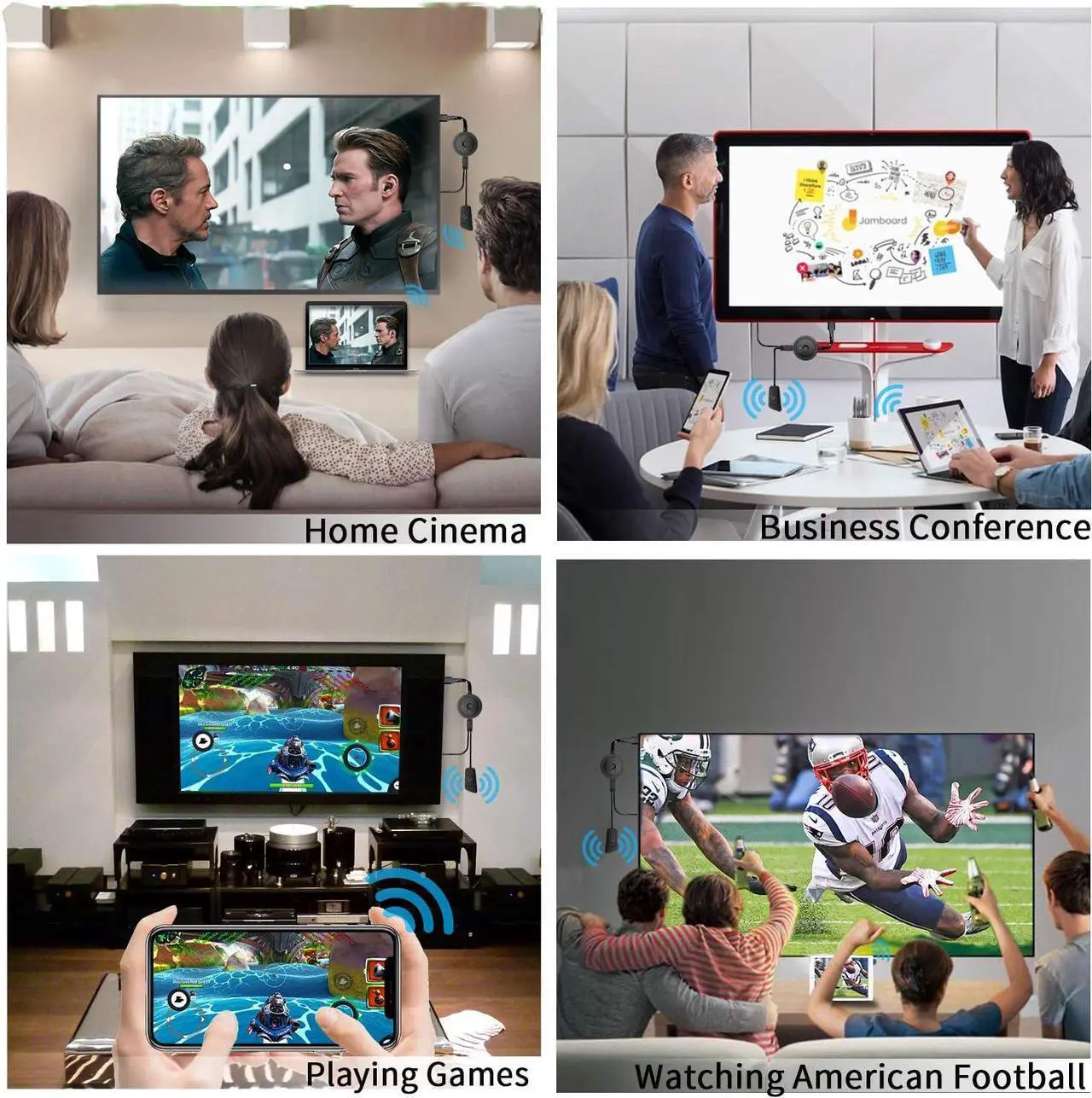Alt view image 7 of 7 - 4K Wireless HDMI Display Dongle Adapter 1080P, WiFi Streaming Movies, Display i-phone, i-pad, Android, Tablet, Laptop, Window to HDTV/Monitor/Projector, Miracast, air play, DLNA compatible receiver