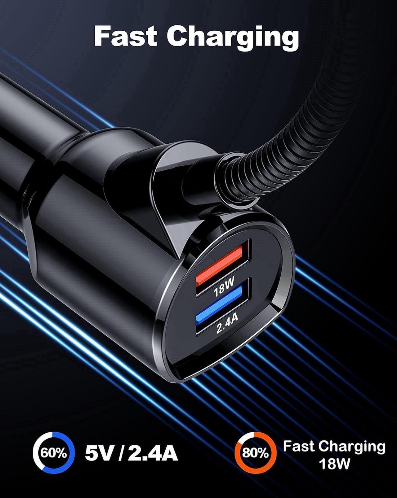 Alt view image 2 of 7 - Bluetooth FM Transmitter (Upgraded) Car Wireless Radio Adapter Kit W 1.8 Color Display Hands-Free Calling Fast Charging 18W and Smart 2.4A Dual USB Ports, TF Card MP3 Player
