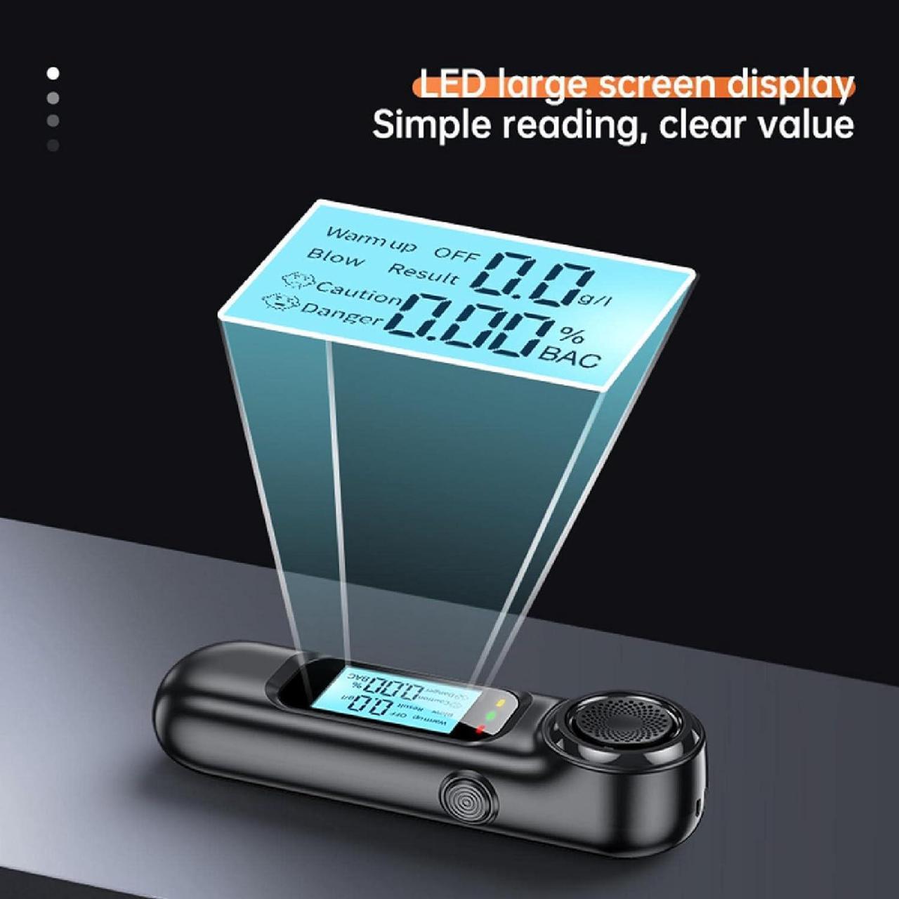 Alt view image 2 of 7 - High-precision breath alcohol tester handheld breathalyzer digital LCD display car alcohol detector