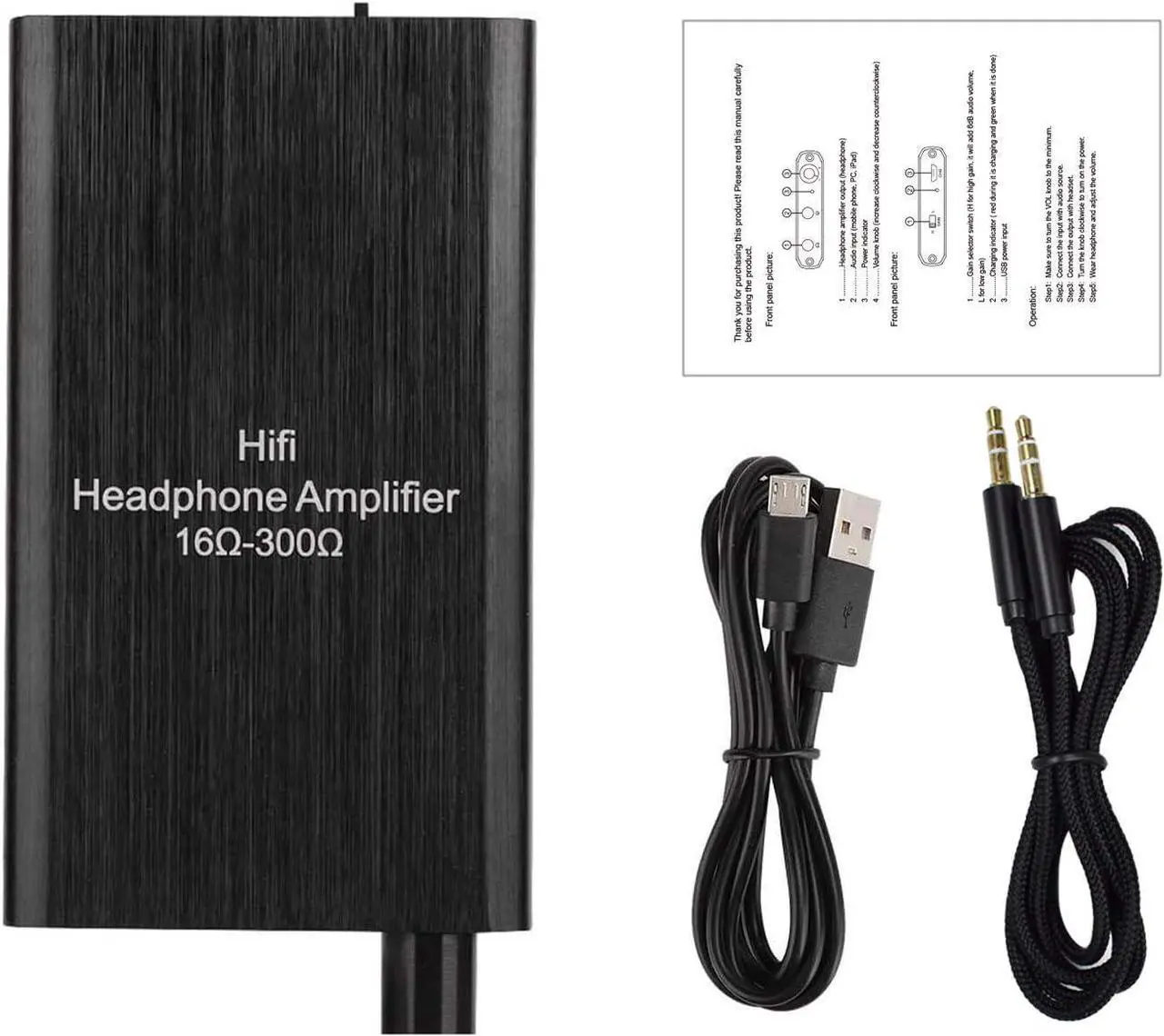 Alt view image 6 of 6 - Portable Headphone Amplifier 3.5mm Stereo Audio Input/Output Support Volume Control with GAIN Switch, Rechargeable Battery, 3.5mm Headphone Amplifier for Switch/PS4/iPhone/PC/MP3/4/4 /HD 650 Headphone