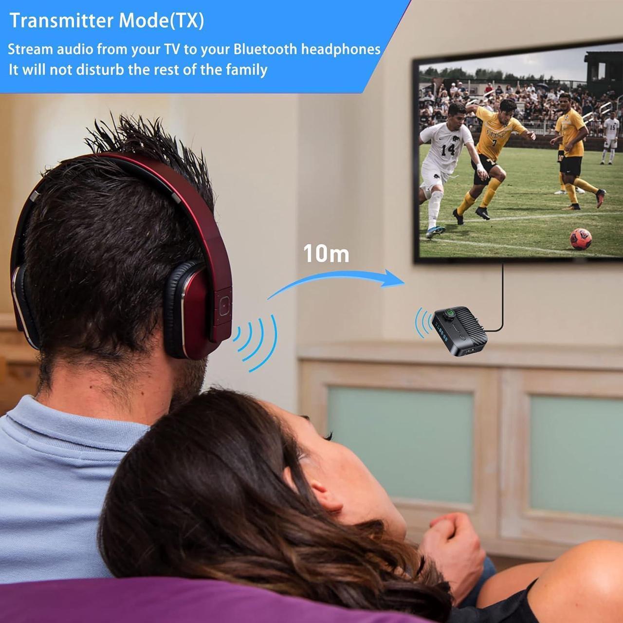 Alt view image 6 of 7 - Bluetooth transmitter and receiver, Upgrade TV, Speakers, Stereo system with wireless audio, TF card slot, Pushbutton controls, Good sound quality, Wide range