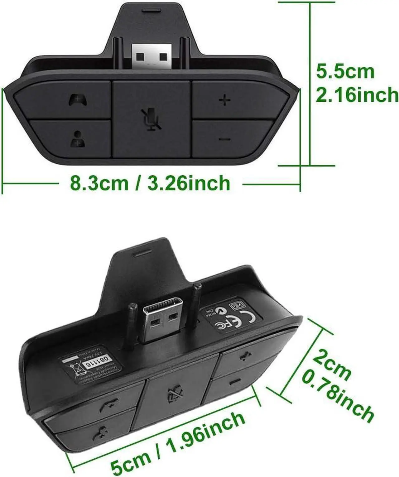Alt view image 4 of 6 - Stereo Headset Adapter and Elite Controller for Xbox One and Xbox Series X|S - Headset Audio Converter for Voice Chat and Game Mixing as well as Microphone Monitor and Volume Control as Xbox Accessori