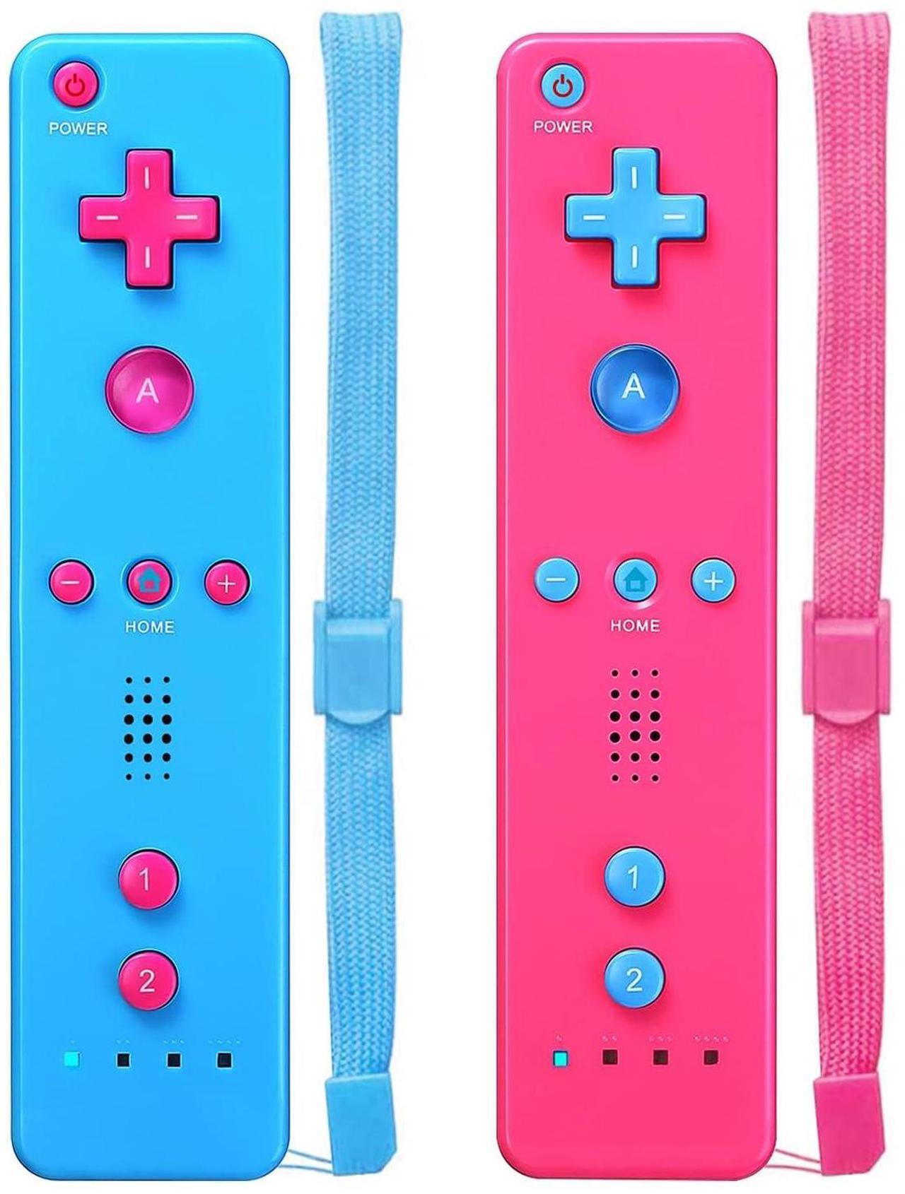 Main image of Wii Controller, Wii Remote 2 Pack Compatible with Nintendo Wii with Wrist Strap and Case Pink and Blue