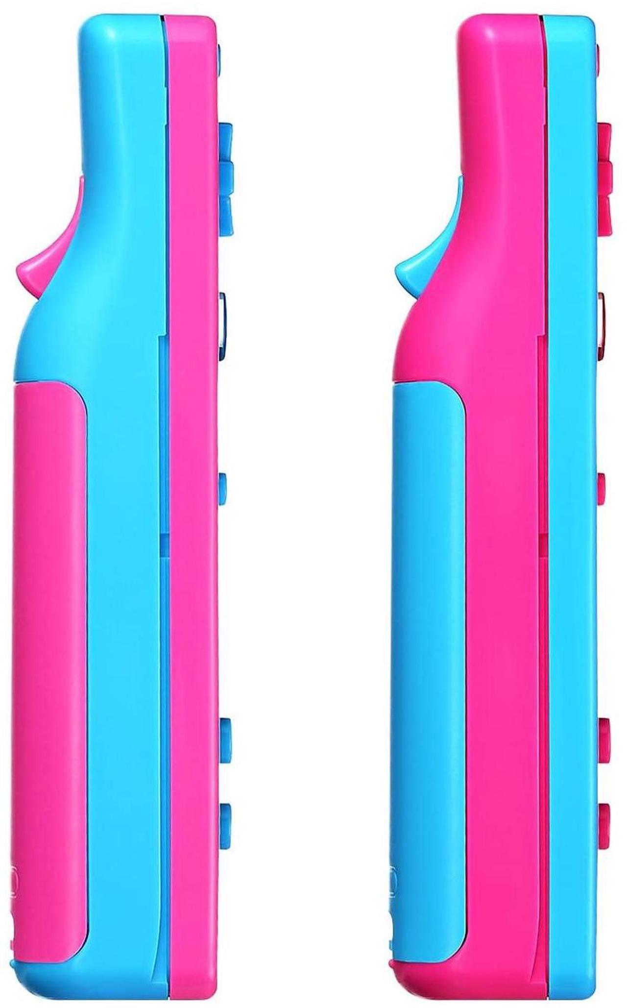 Alt view image 3 of 5 - Wii Controller, Wii Remote 2 Pack Compatible with Nintendo Wii with Wrist Strap and Case Pink and Blue