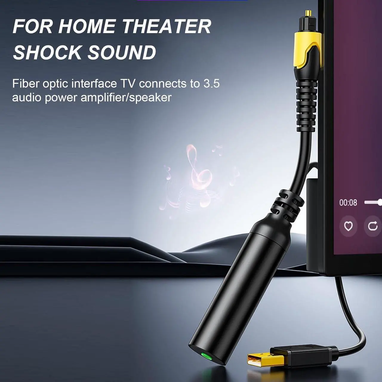 Alt view image 4 of 7 - Digital Sound Analog Optical 3.5mm to USB Converter Adapter Coaxial Spdif Receiver Digital Optical Converter