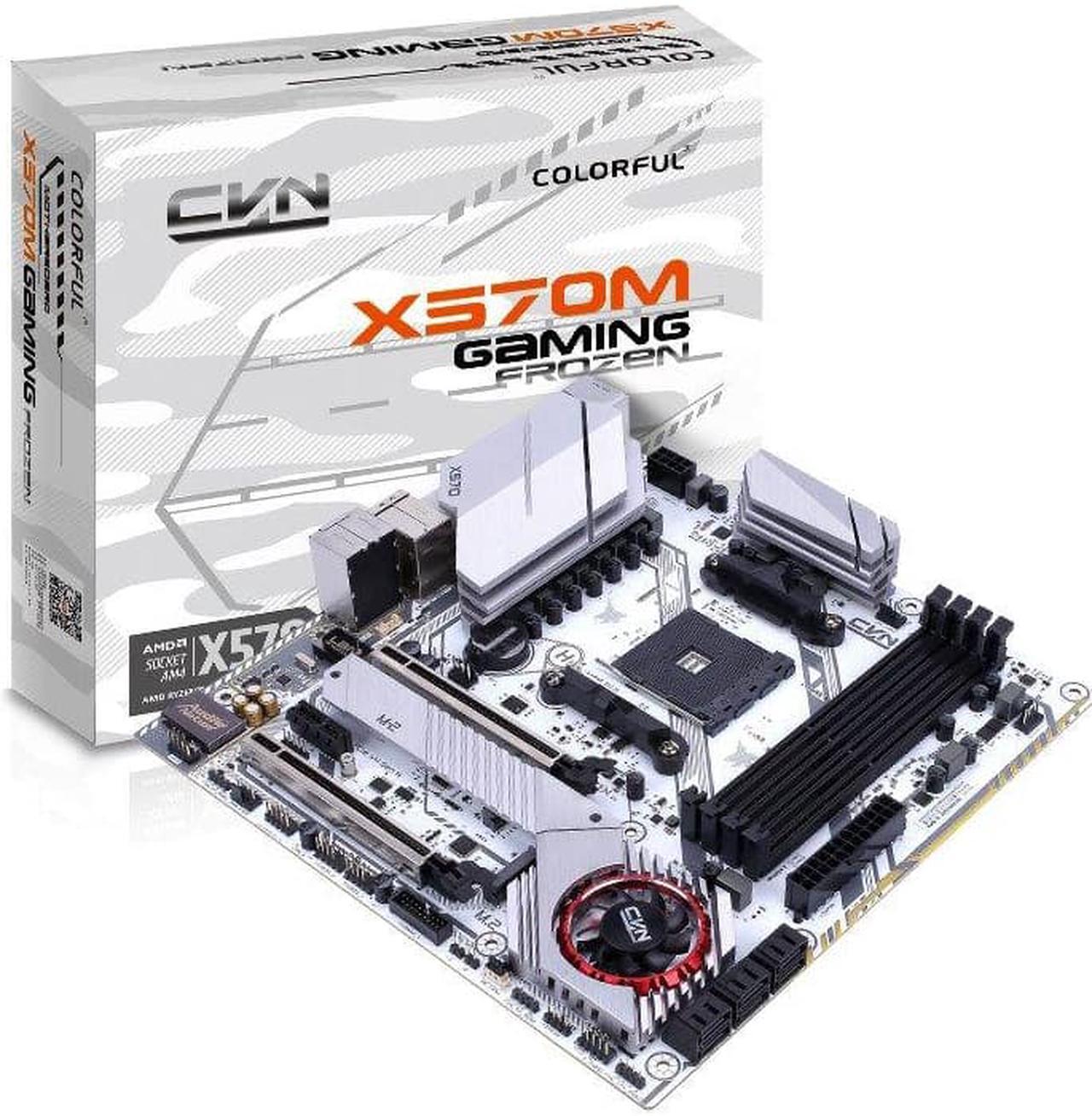 Alt view image 2 of 5 - Colorful Motherboard CVN X570M GAMING FROZEN V14 AMD AM4 M.2 PCIE4.0 SATA SSD Ryzen 5 5500 Ryzen 7 5700 Ryzen 3 5100 Ryzen 5 450