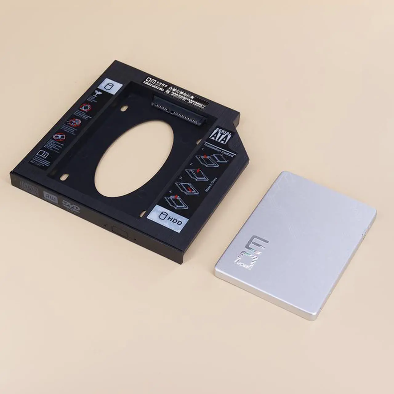 Alt view image 2 of 5 - Dm Dw95 Hdd Caddy 9.5mm Plastic Optibay Sata 3.0 Hard Disk Drive Box Enclosure Dvd Adapter 2.5 Ssd 2tb For Laptop Cd-rom - Ssd Adapters