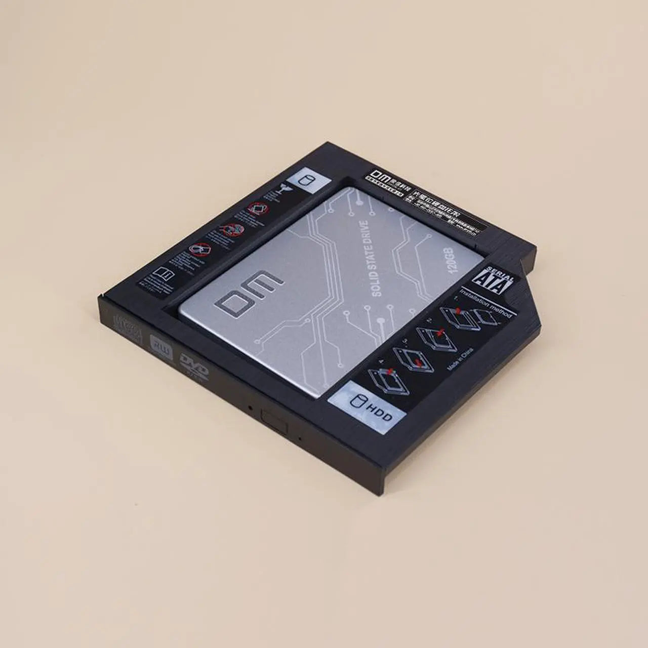 Alt view image 3 of 5 - Dm Dw95 Hdd Caddy 9.5mm Plastic Optibay Sata 3.0 Hard Disk Drive Box Enclosure Dvd Adapter 2.5 Ssd 2tb For Laptop Cd-rom - Ssd Adapters