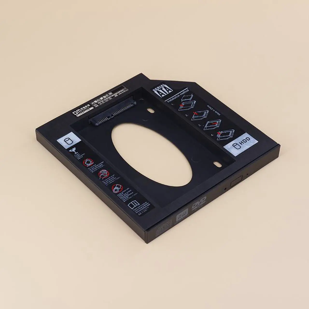 Alt view image 4 of 5 - Dm Dw95 Hdd Caddy 9.5mm Plastic Optibay Sata 3.0 Hard Disk Drive Box Enclosure Dvd Adapter 2.5 Ssd 2tb For Laptop Cd-rom - Ssd Adapters