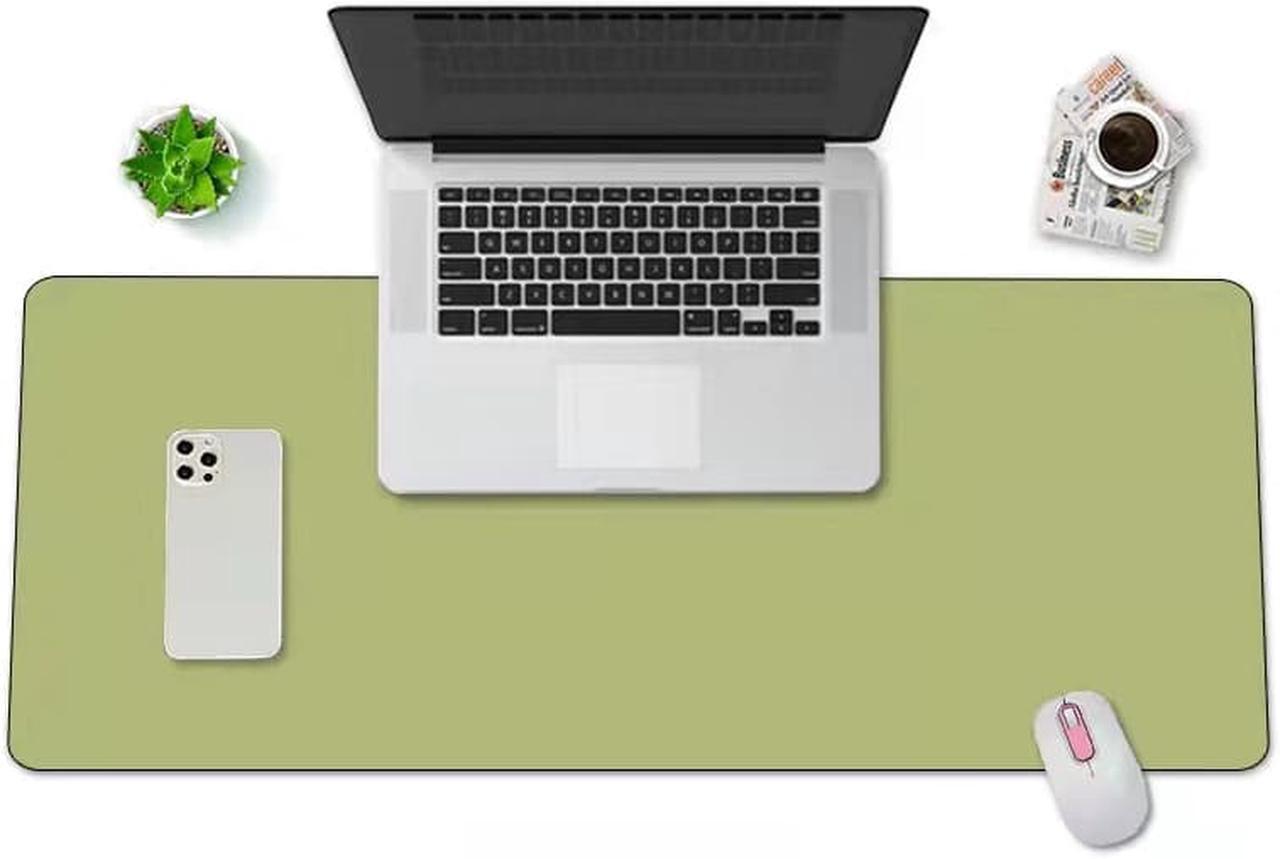 Alt view image 4 of 4 - Non-Slip Desk Pad,Mouse Pad,Waterproof PVC Leather Desk Table Protector,Ultra Thin Large Desk Blotter, Easy Clean Laptop Desk Writing Mat for Office Work/Home/Decor(Pink, Blue, Black23.6" x 13.7")
