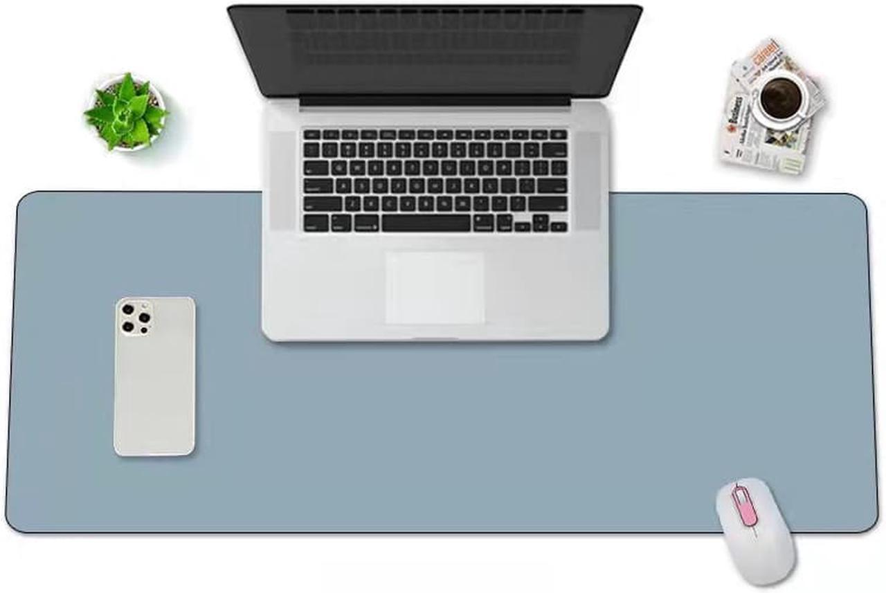 Alt view image 3 of 4 - Non-Slip Desk Pad,Mouse Pad,Waterproof PVC Leather Desk Table Protector,Ultra Thin Large Desk Blotter, Easy Clean Laptop Desk Writing Mat for Office Work/Home/Decor(Pink, Blue, Black23.6" x 13.7")