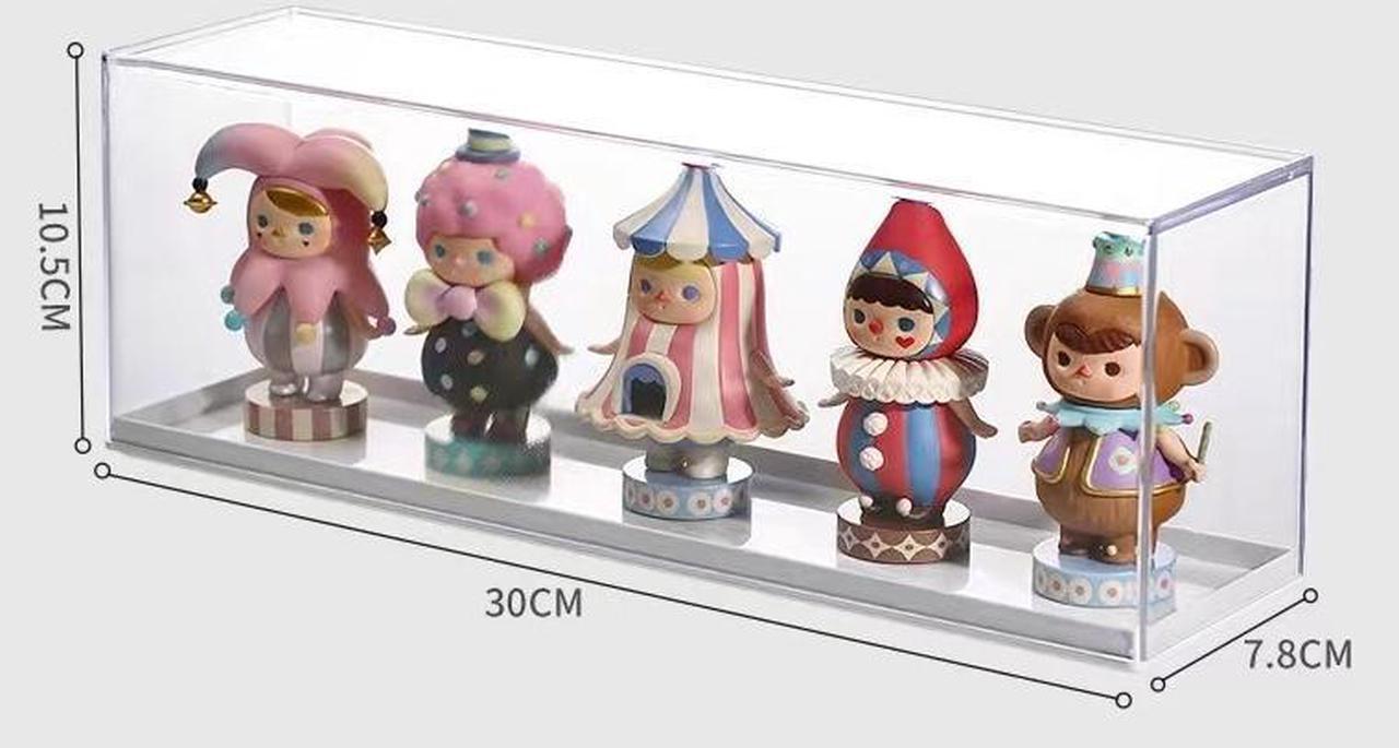 Alt view image 2 of 3 - Acrylic Clear Display Case, Clear Dustproof Protection Showcase, Display Box Storage Holder for Doll Toy Collectibles, Stackable, suitable for Computer Desk