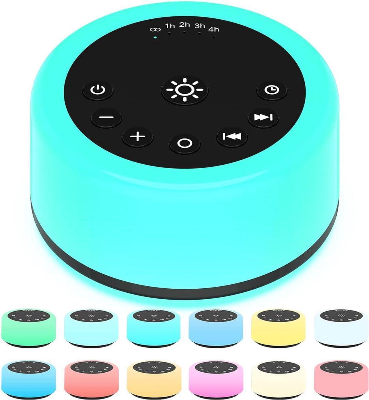 Sound Machines White Noise Machine 12 Colors Night Lights with 30 Soothing Sounds Sleep Machine with 5 Timers Portable for Home Travel and Office-Black