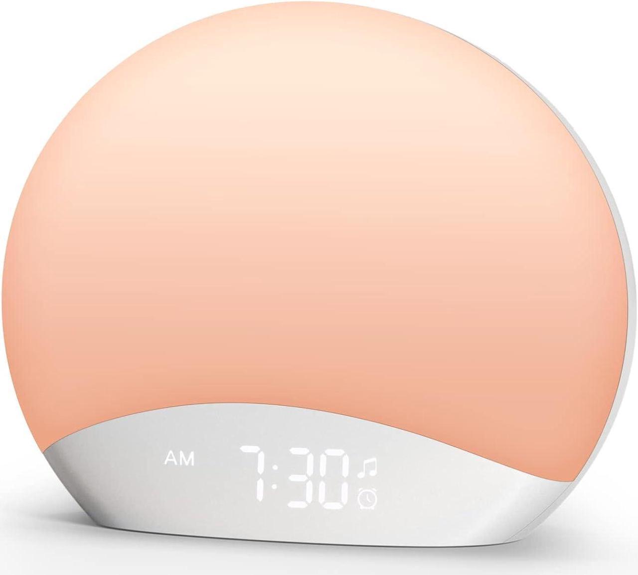 Sound Machine Sunrise Alarm Clock with Night Light, Wake Up Light, 26 Stereo Soothing Sounds, Dimmable LED Display, Bedside Reading Lamp, Sleep Timer, White Noise Machine for Baby, Bedroom