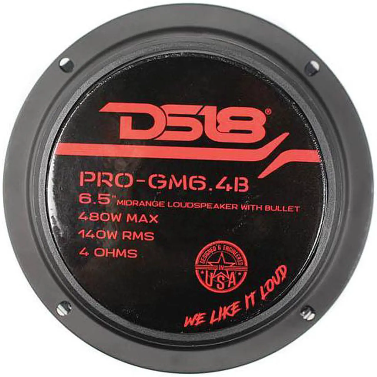 Alt view image 4 of 4 - ds18 pro-gm6.4b loudspeaker - 6.5", midrange, red aluminum bullet, 480w max, 4 ohms,1.5" kapton vc premium quality audio door speakers for car or truck stereo sound system (1 speaker)