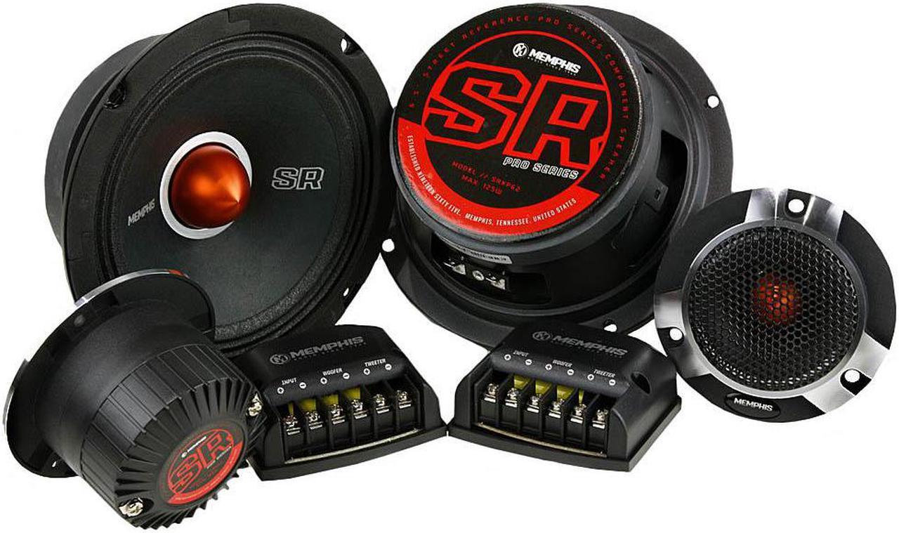 Memphis Audio 6.5" Component Speaker Set Tweeters Crossover SRXP62C 250 Watt Car