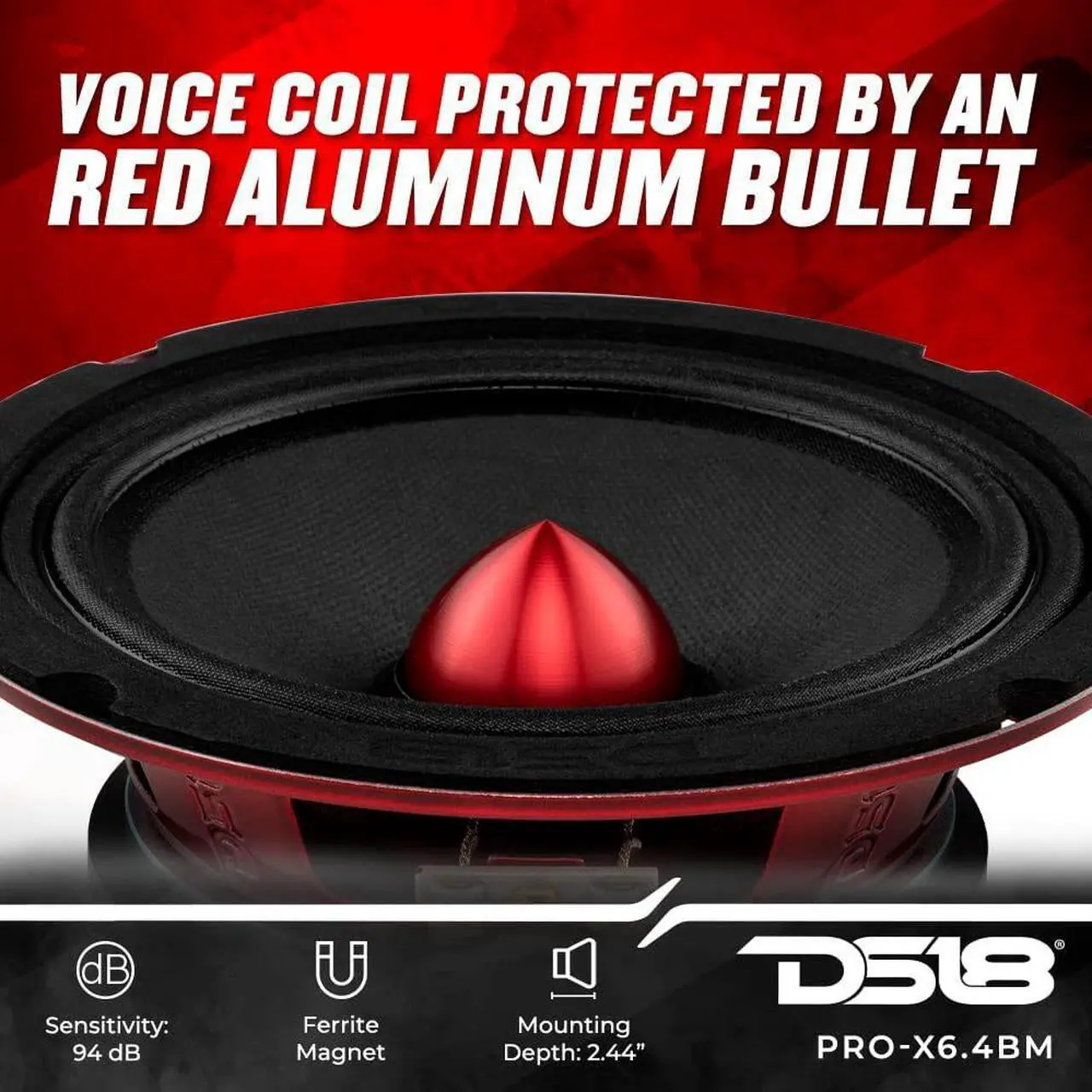 Alt view image 8 of 9 - DS18 PROX64.BM PRO-X 6.5 inch Mid-Range Loudspeaker with Bullet 500 Watts 4-Ohm