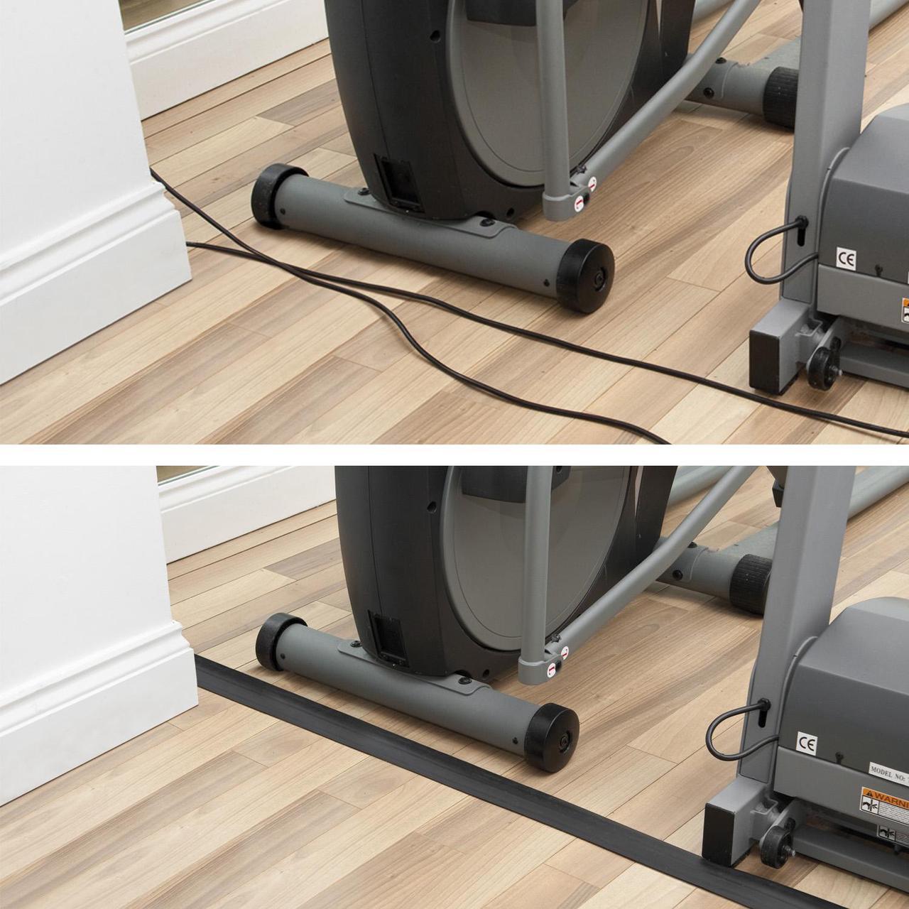 Alt view image 2 of 8 - D-Line 6ft Floor Cord Cover, Cable Protector, Protect Wires and Prevent Cable Trips, Cable Management Solution - Cord Cavity = 0.63" (W) x 0.31" (H) - Black