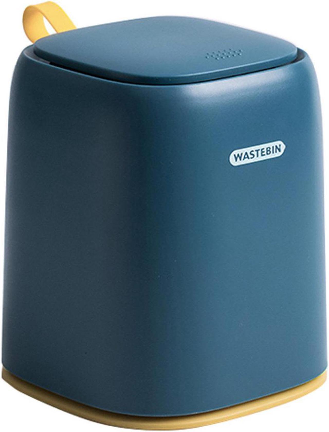 Main image of Mini Countertop Trash Can Desktop Wastebasket Bin for Home Kitchen Bathroom Office Blue