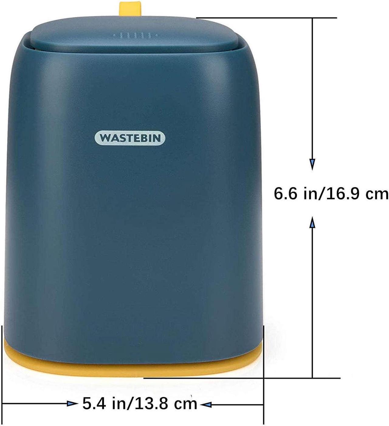 Alt view image 2 of 7 - Mini Countertop Trash Can Desktop Wastebasket Bin for Home Kitchen Bathroom Office Blue