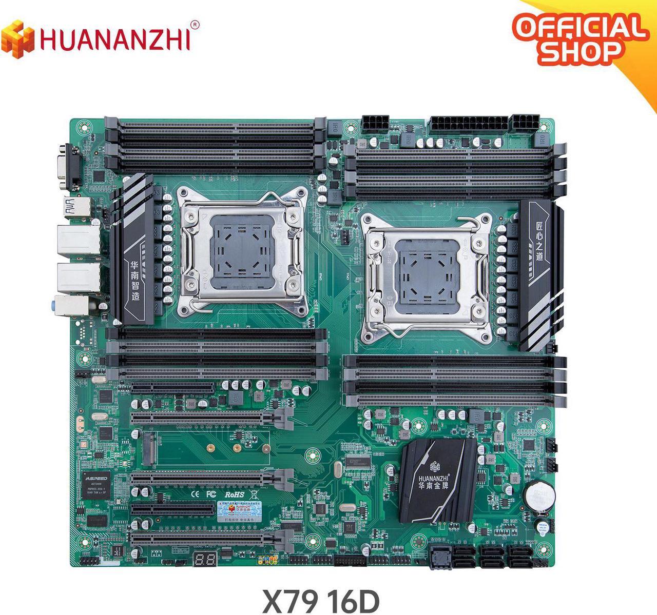 HUANANZHI X79 16D X79 Motherboard Intel Dual CPU LGA 2011 REG ECC DDR3 1333 1600 1866MHz SATA3 USB3.0 E-ATX witht VGA