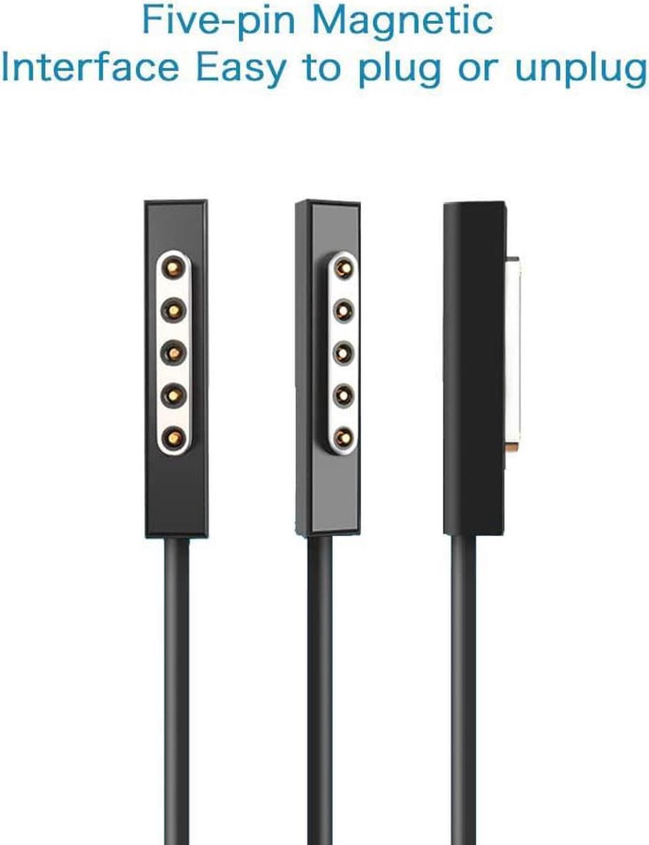 Alt view image 4 of 7 - Surface Pro 1 Pro 2 2 RT Magnetic Plug & Play 12v 2A Power Supply 24W 1512 Tablet Charger Effortless and Quick Five-Pin Portable Charger (UL/CE/FCC/RoHS Certified) Safe & Reliable (Black)