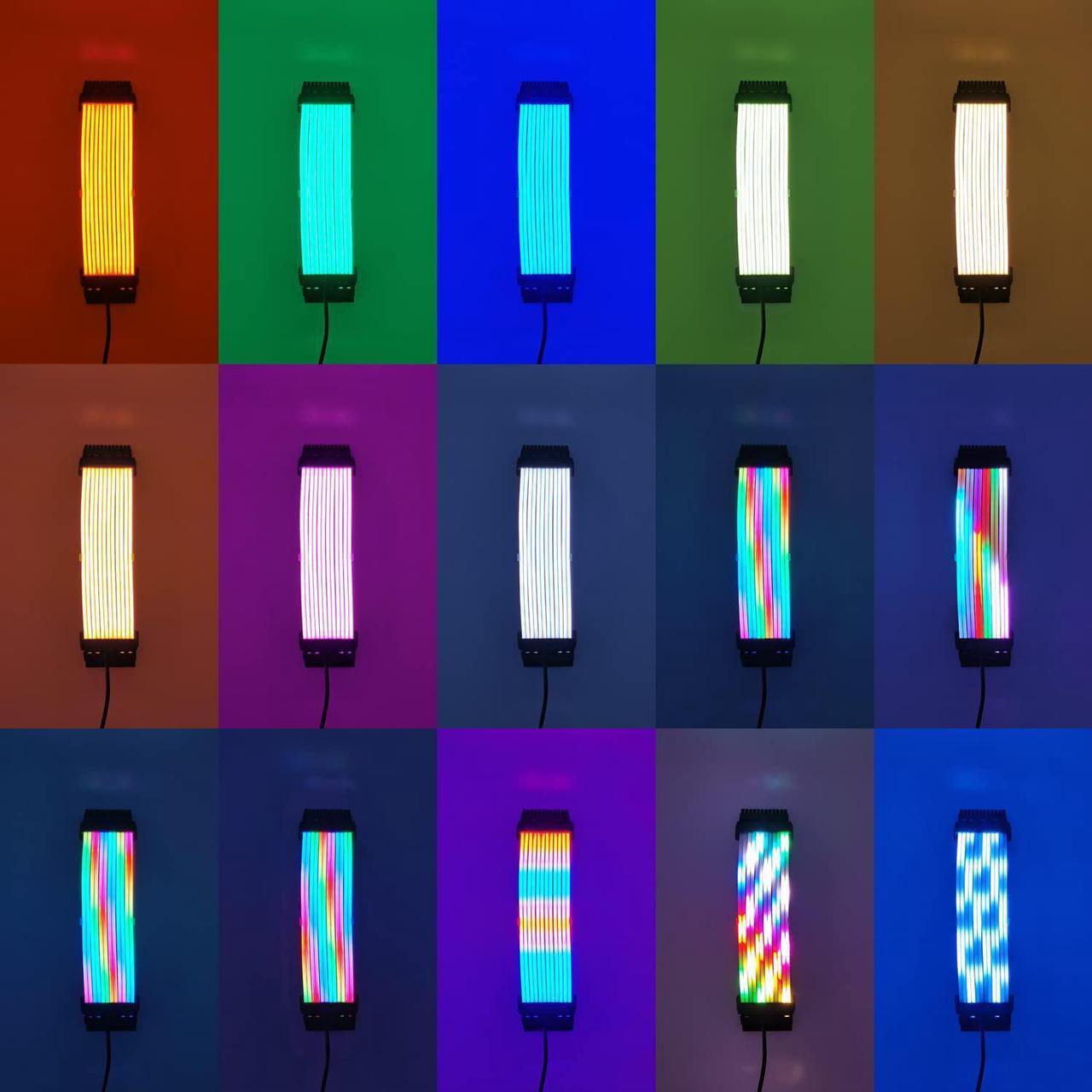 Alt view image 6 of 7 - Airgoo Addressable RGB PSU Cable, 24 Pin ATX Cable Extension Kit, with Diffused Lighting, 120 LEDs Super Bright for 5V 3-pin Aura SYNC, Gigabyte RGB Fusion, MSI Mystic Light Sync, with Remote Control